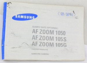 Samsung AF Zoom 1050/105G/105s Instruction Book/Manual