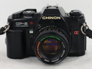 Chinon CP-5 35mm SLR Camera c/w 50mm f1.7 Chinon MC in Case (Faulty)