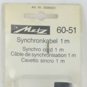 Metz 60-51 PC 1M Flash Sync Cable Cord #6051 for 45CT5, 60CT-1 & 60CT-2