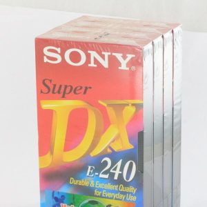 4x Brand New & Sealed Sony E-240 Super DX Blank VHS Tapes 4hrs